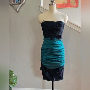 BCBG Maxazria Formal Dress Natalya Green Black Size 4